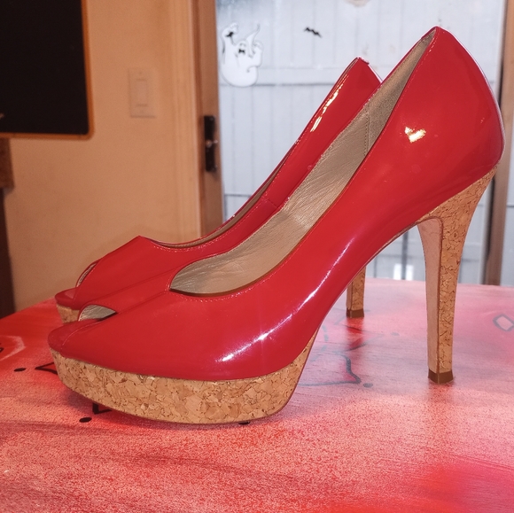 Cole Haan Shoes - 5/$20 - Cole Haan for Nike Air red pumps with cork platform